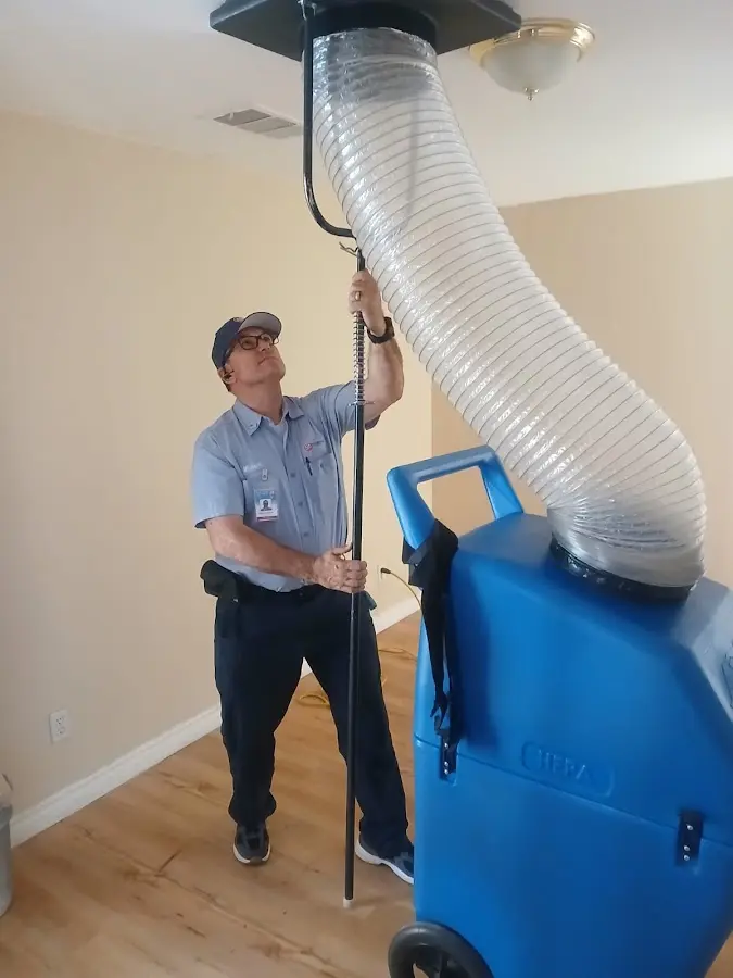 Mini Split Installation technician using HEPA equipment in Hardeeville